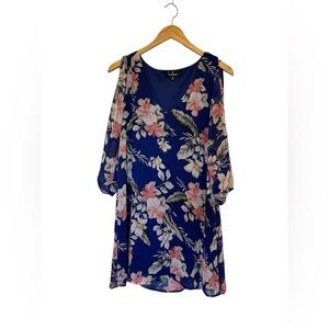 Lulu's Navy Floral Long Sleeve Dress